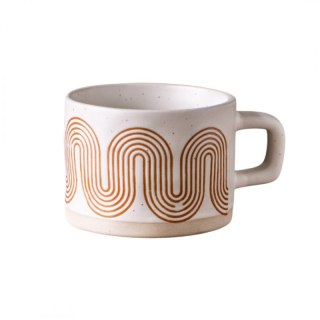 Kubek ceramiczny filiżanka retro 250ml wzór geometryczny