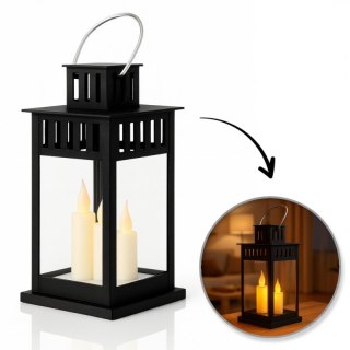 Lampion dekoracyjny latarenka LED świeca 8x15 cm czarny