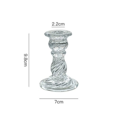 Świecznik szklany stojak na świece Glamour 9,5 cm kryształowy