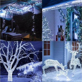 Zewnętrzne/ wewnętrzne lampki choinkowe drucik 1000 LED 100m, zimne białe LAMP35B