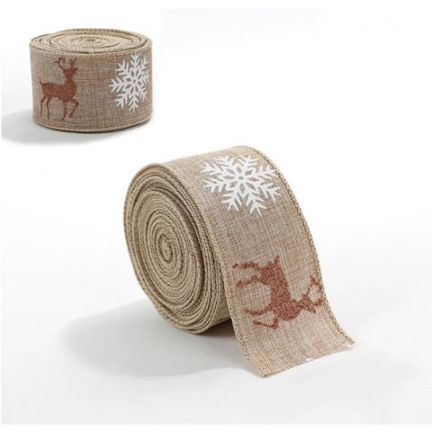 Taśma świąteczna na kokardę, wstążka na prezent Bożonarodzeniowa 5cm x 2m KSN134