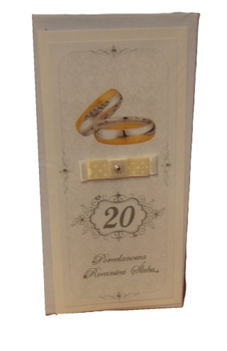Karnet długi rocznica ŚLUBU ''20'' PORCELANOWA | 5423