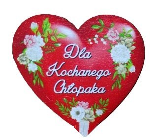 Serce na magnes dla Kochanego Chłopaka 6,5 x 6,5 cm NR.90