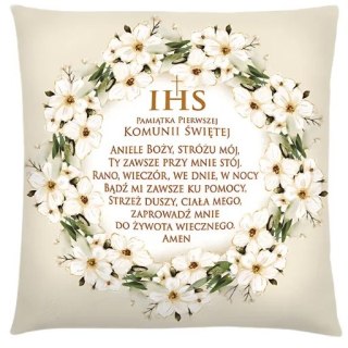 Poduszka Pamiątka I KOMUNII Świętej - Wianek 3335-KOM2