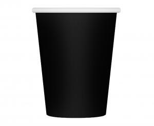 Kubeczki pap. jednokolorowe czarne, 250 ml / 6 szt. PF-KJCN