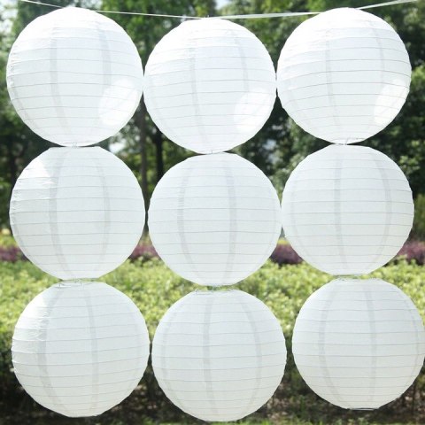 Abażur papierowy lampion biały klosz ślubny impreza dekoracja kula 35 cm PID0490