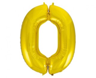 Balon foliowy B&C "Cyfra 0" złota 92cm | FG-C85Z0