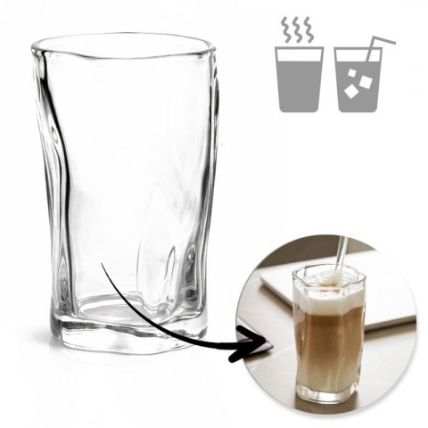 Szklanka do kawy latte napojów falowana 275ml