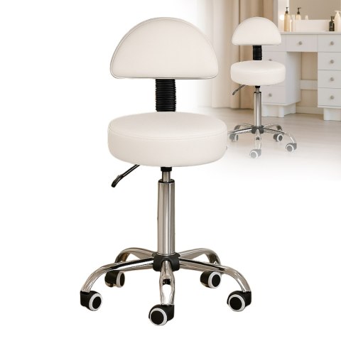 Taboret kosmetyczny RING z oparciem