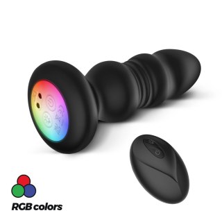 Crushious Australis Czarny Korek Anatomiczny Wibrujący z LED RGB i Pilotem