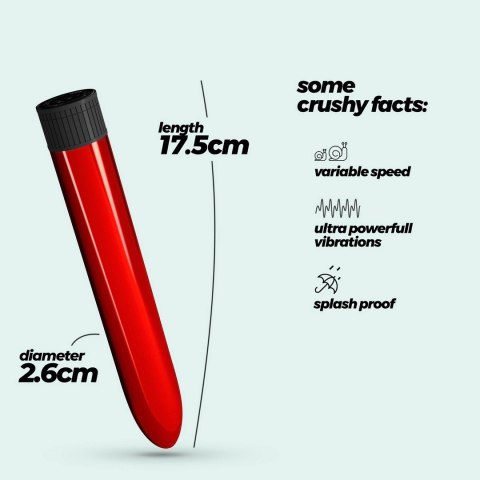 Crushious Classic Vibe Red - Smukły Model Wibracyjny 17,5 cm