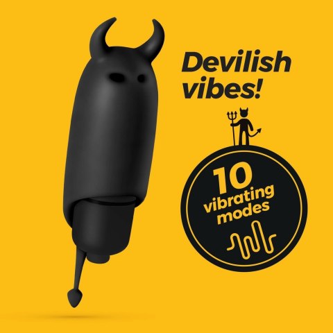 Crushious O-Pet Devil Czarny - Mini Wibrująca Kapsułka 10 Trybow 9,2 cm