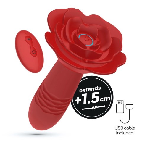 Crushious Romeo Rożana Maszyna Intymna z Pilotem, Czerwona, 14,2 cm