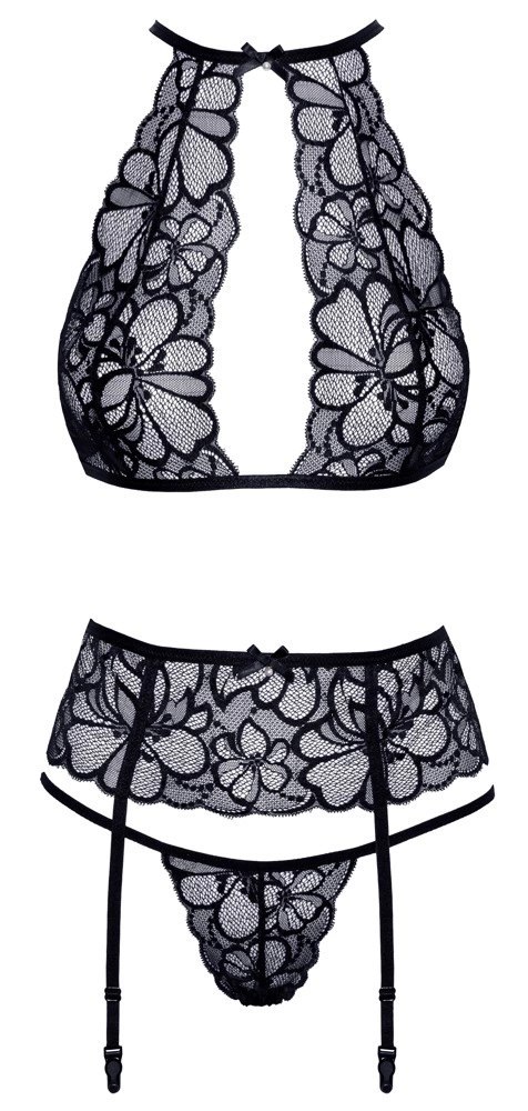 Kissable Koronkowy Komplet Bielizny L/XL - Biustonosz, Pas, Stringi