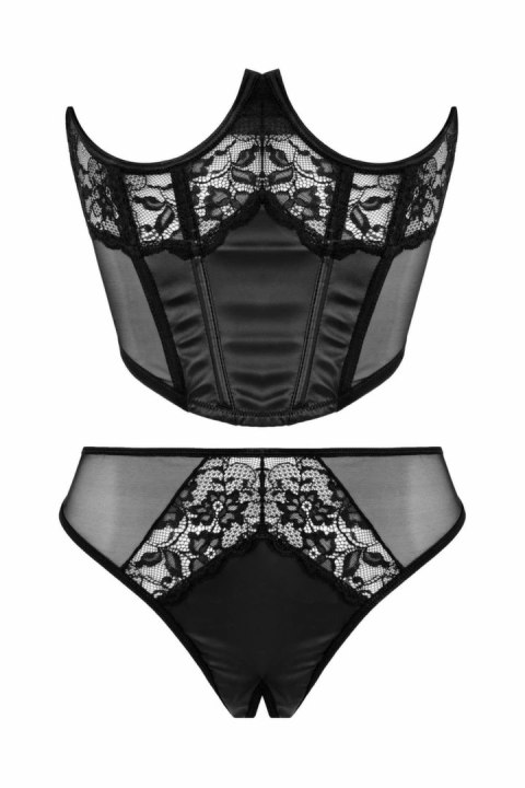 Cottelli Collection Połgorset z Tiara Stringiem, imitacja skory i koronka M