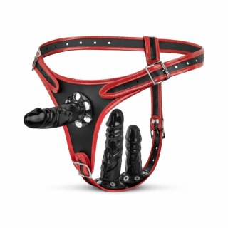 Fetish Collection Triple System Intymny z 3 wkładami czarno-czerwony