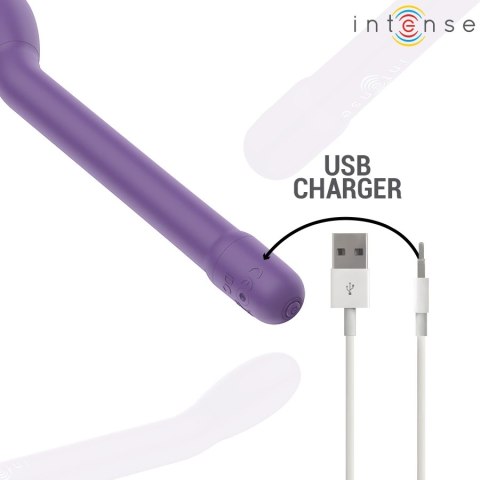 Intense Fun Vibe G-Spot Fioletowy - wibrujący model USB, 19 cm