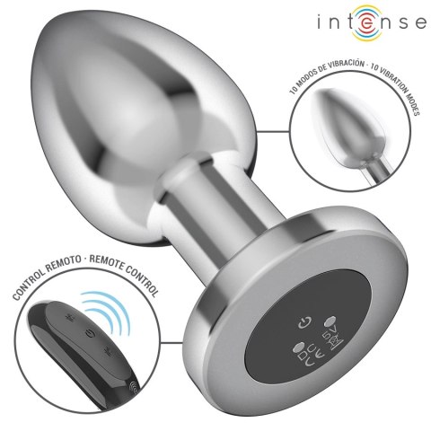 Intense Large Plug Metalowy z 10 Trybami Wibracji i Pilotem L