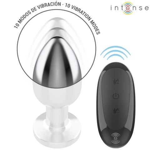 Intense Large Plug Metalowy z 10 Trybami Wibracji i Pilotem L