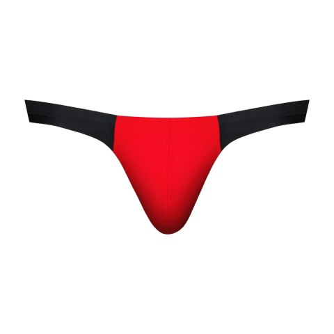 Male Power Bong Thong S/M czerwono-czarny micro mesh lekki