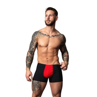 Male Power Pouch Short XL czarno-czerwone, przewiewna mikrosiatka