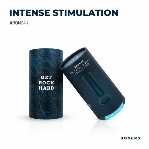 Boners Pierścień Wibrujący i Stymulator Intymny Niebieski USB
