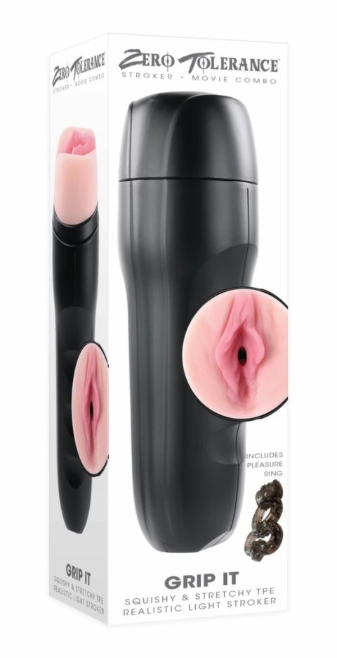 Evolved Grip It Light Pink - Anatomiczny model z wibrującym pierścieniem