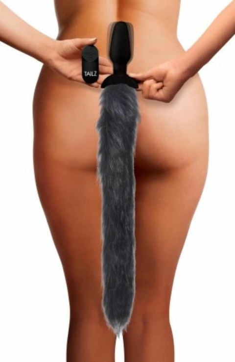XR Brands Fox Tail Plug wibracyjny silikonowy model z pilotem 21 cm