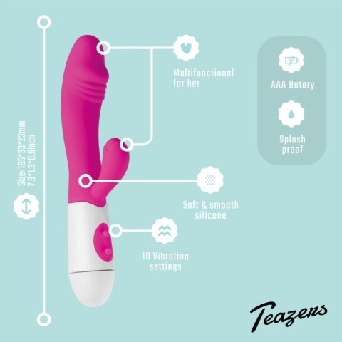 Teazers Rabbit Pink - wielofunkcyjny masażer z 10 trybami wibracji
