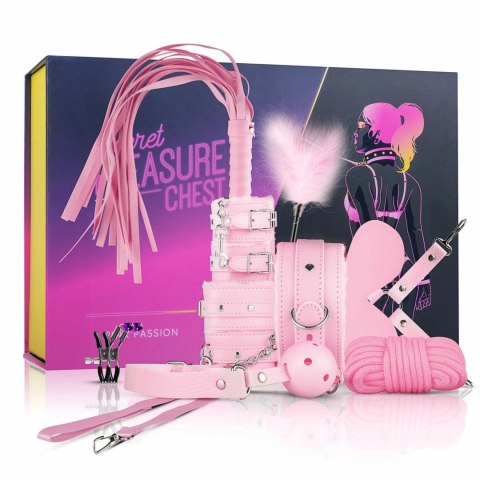 Secret Pleasure Chest Zestaw Akcesoriow Bondage 11 elementow Rożowy