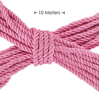 Shots Bondage Rope 10 m Rożowy - Wytrzymała lina z poliestru