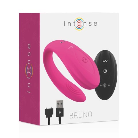 Intense Bruno Partner Double Pleasure rożowy - podwojny system wibracji, pilot