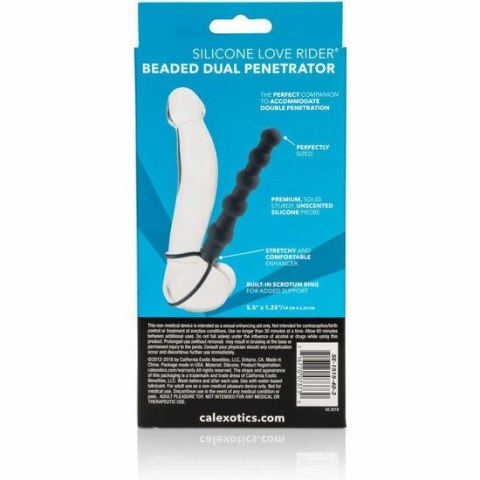 CalExotics Love Rider Beaded - silikonowy system z koralikami, czarny, 14,5 cm