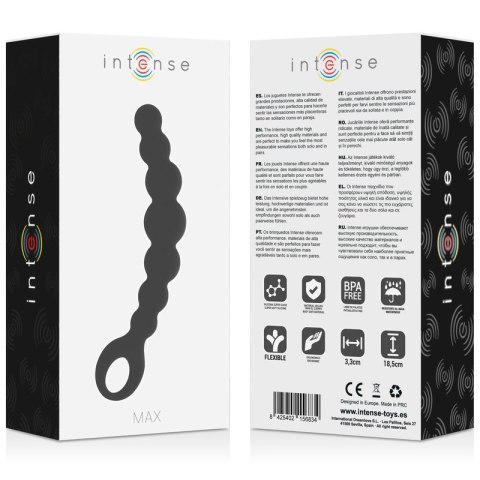 Intense Koraliki Intymne MAX czarne silikonowe 18,5 cm