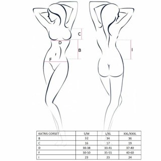 Passion Katriss Gorset Czarny z Stringami Rozmiar S/M
