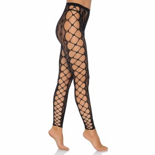 Leg Avenue Rajstopy bezstope koronkowe panterka siateczka one size