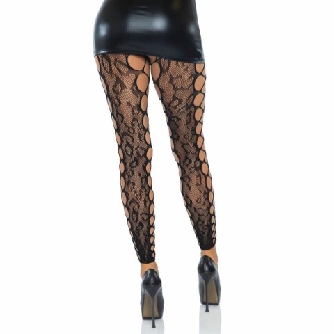 Leg Avenue Rajstopy bezstope koronkowe panterka siateczka one size