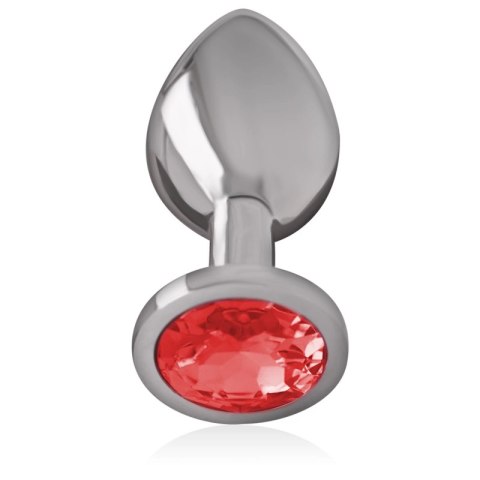 Intense Metalowy Korek z Czerwonym Kryształem Rozmiar M 8cm 3,3cm