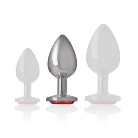Intense Metalowy Korek z Czerwonym Kryształem Rozmiar M 8cm 3,3cm