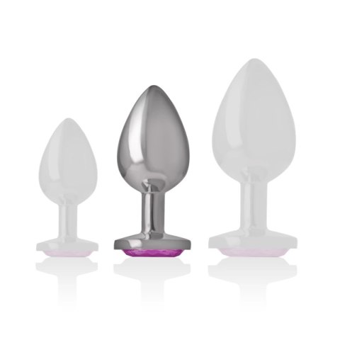 Intense Plug Metalowy z Rożowym Kryształem Rozmiar M Elegancki Design