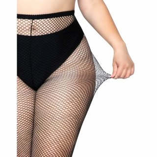 Leg Avenue Rajstopy Kabaretki Plus Size czarne, nylon, duży rozmiar