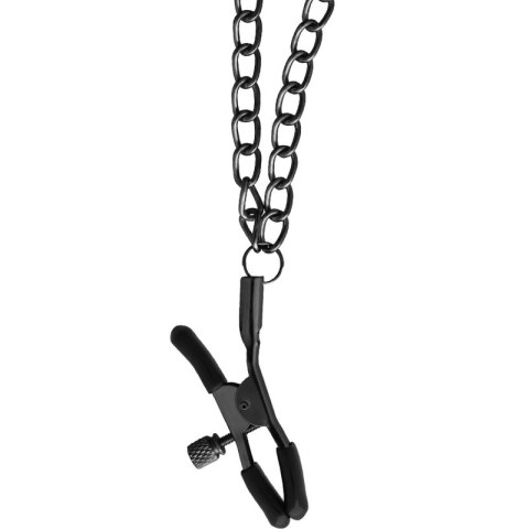 Begme Zaciski z Łańcuchem Red Edition - stal nierdzewna, unisex