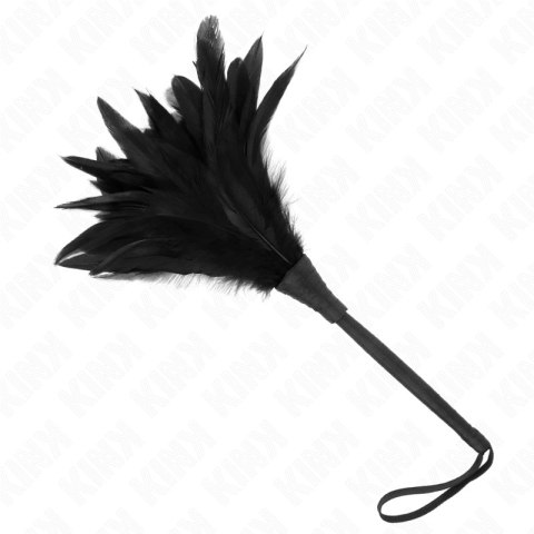 KINK Czarna Rozga z Piorami 36 cm - Model Anatomiczny, Lekka Konstrukcja