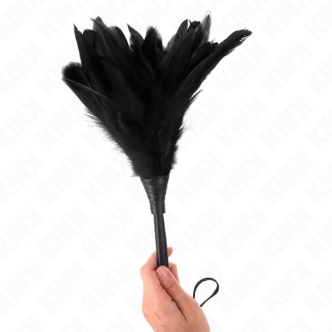 KINK Czarna Rozga z Piorami 36 cm - Model Anatomiczny, Lekka Konstrukcja