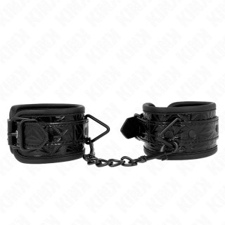 KINK Diamond Pattern Czarne Regulowane Zapinane Opaski na Nadgarstki 17-26 cm