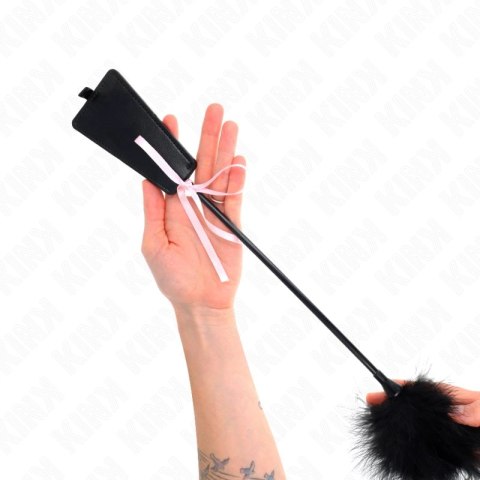 KINK Duster z Piorkiem i Rożową Kulą, Wstążkowy, 49 cm