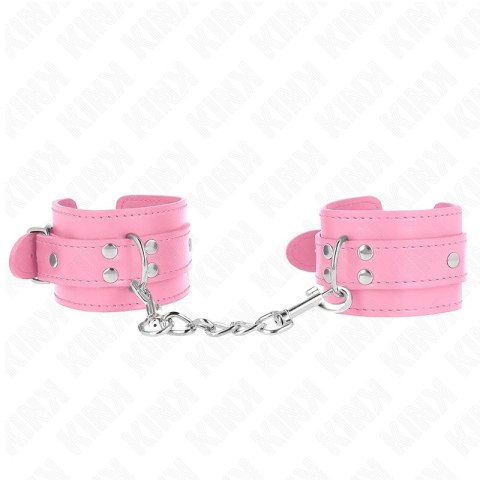KINK Rożowe Zapinane Opaski na Nadgarstki Regulowane 20-23x5,5cm