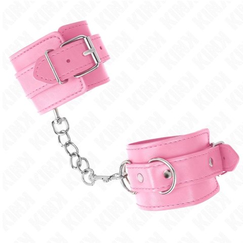 KINK Rożowe Zapinane Opaski na Nadgarstki Regulowane 20-23x5,5cm