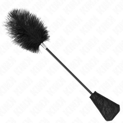 KINK Strusie Piora z Koronką - Elegancki Duster 56 cm