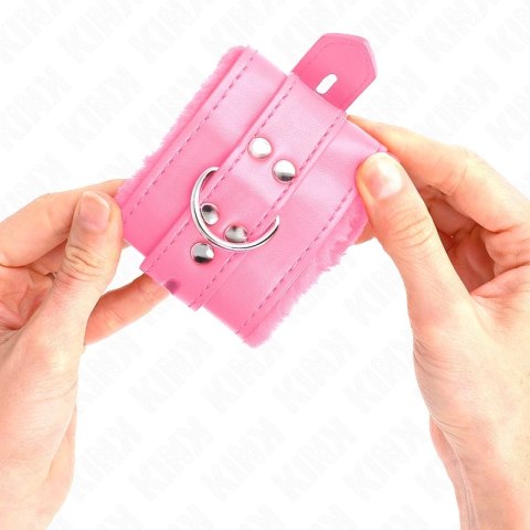 KINK Opaski na Nadgarstki z Otworami Rożowe Pasek Regulowany 17-29x6cm
